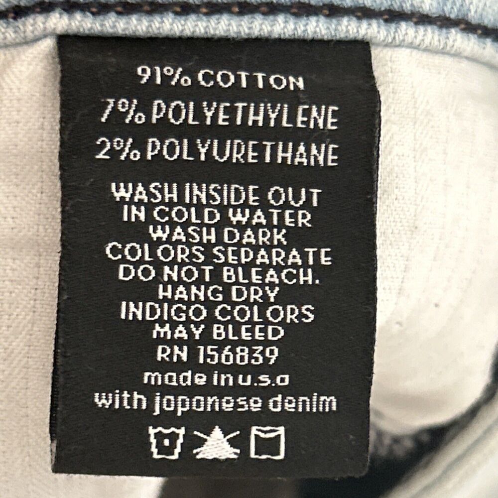 Monfrere Ledger Cropped Dist Capri Jeans Mens W31 x L26 Light Wash Cotton Blend - Picture 8 of 8